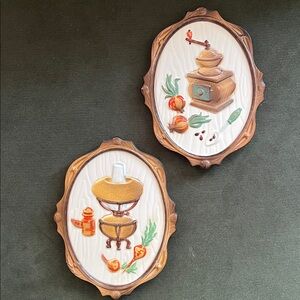 Vintage ceramic cottage core  picture wall hangings